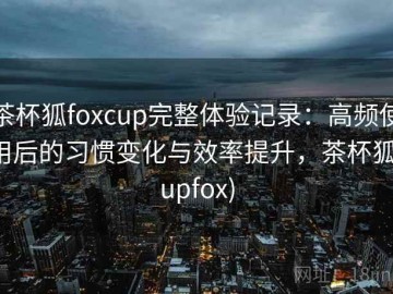 茶杯狐foxcup完整体验记录：高频使用后的习惯变化与效率提升，茶杯狐(upfox)