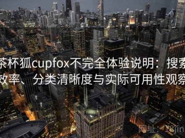 茶杯狐cupfox不完全体验说明：搜索效率、分类清晰度与实际可用性观察