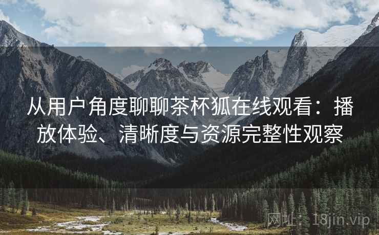 从用户角度聊聊茶杯狐在线观看：播放体验、清晰度与资源完整性观察
